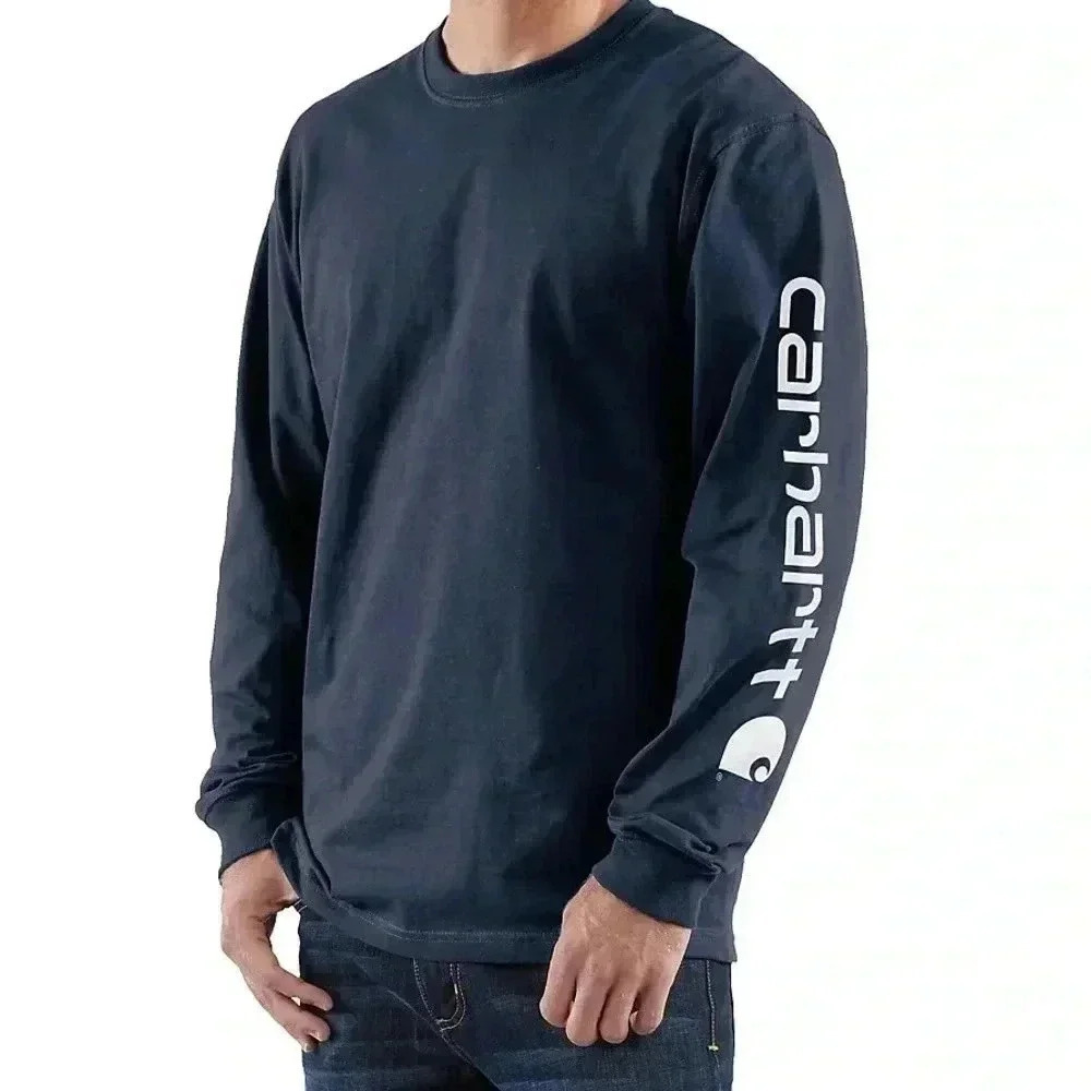 Carhartt Men's Loose Fit Heavyweight Long Logo Sleeve Graphic T-Shirt